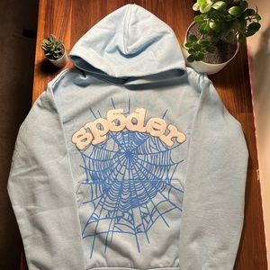 *SMALL* Sp5der Hoodie Sky Blue (RECEIPT)